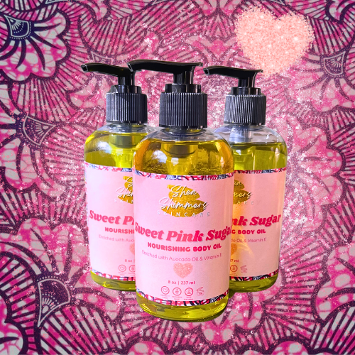 Huile corporelle au sucre rose doux